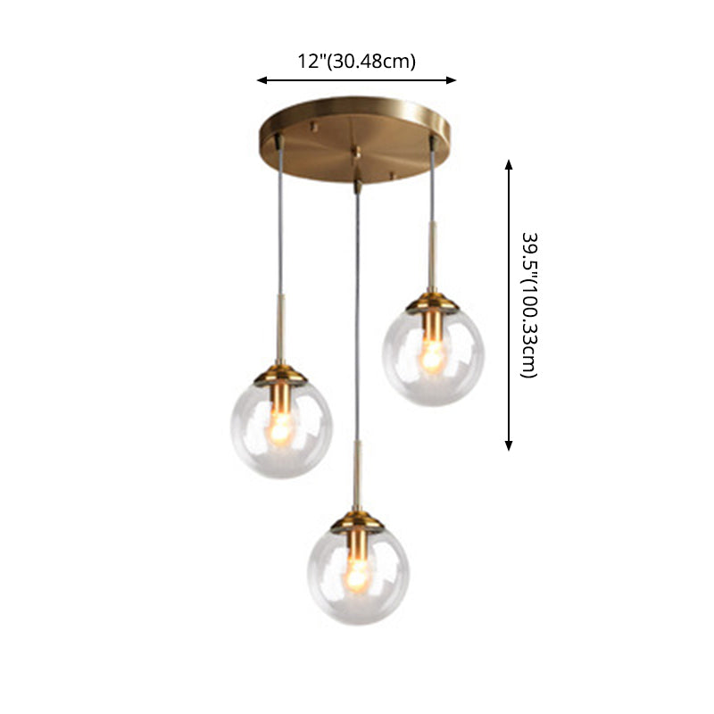 Hanging Ceiling Lamp Chandelier for Living Room with Bulbs Included 3 Light Amber Glass