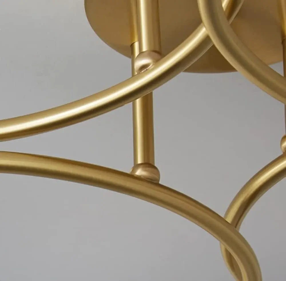 6- Light Sputnik Sphere Chandelier Ceiling Light Lamp Brass Antique Finish Color