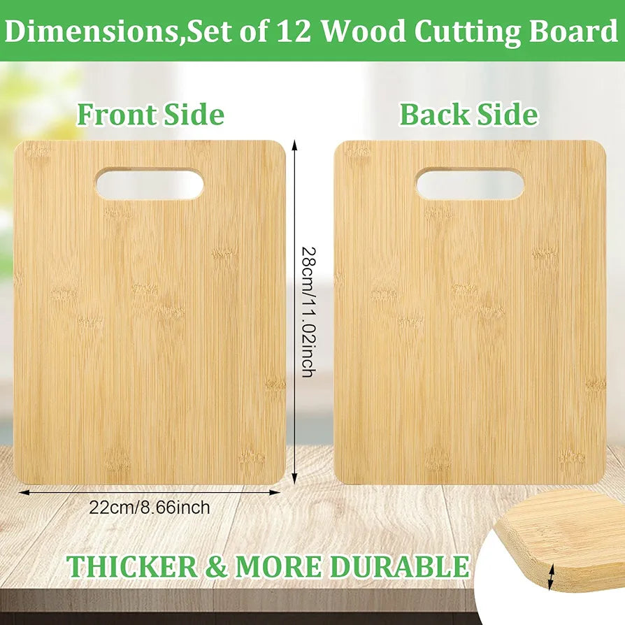 Dim & Dense Natural Wooden Chopping Board | 28 x 22 cm | Thick & Durable Cutting Board