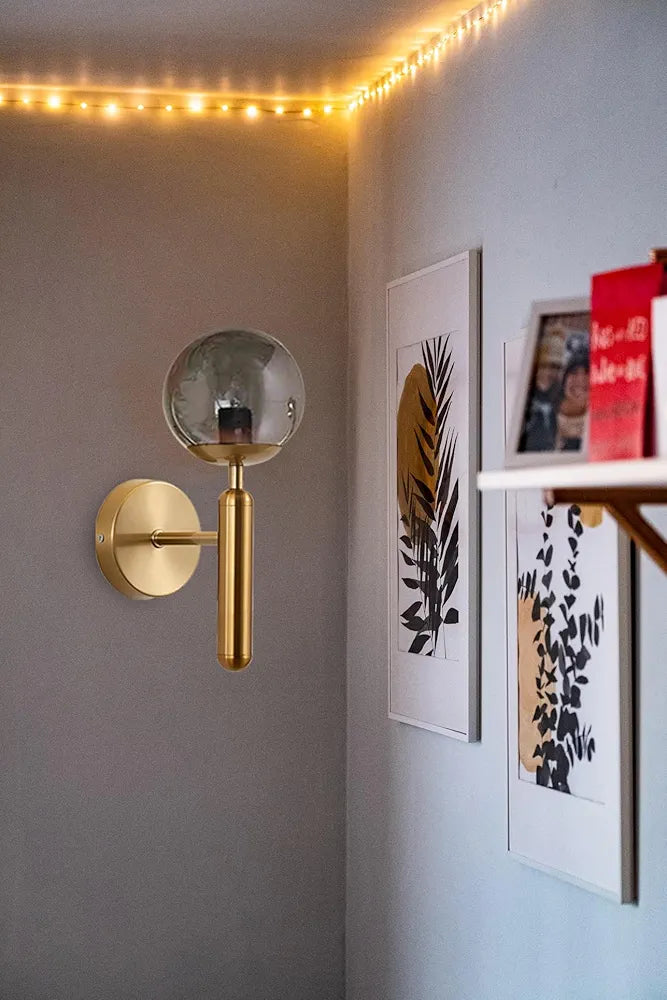 Modern Glass Globe Wall Sconce