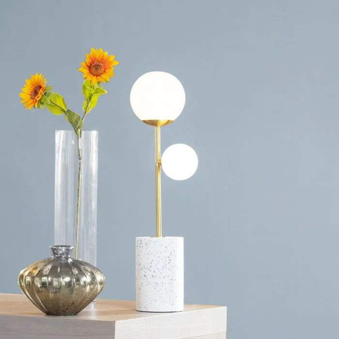 2 Globe Lights Table lamp With Marble Base