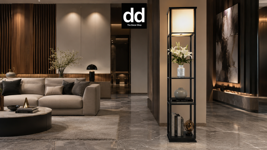 Black Crosscut Furniture Metal Floor Lamp