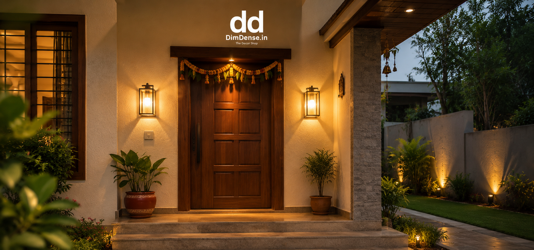 Luxury Modern Front Door with Premium Porch Lighting