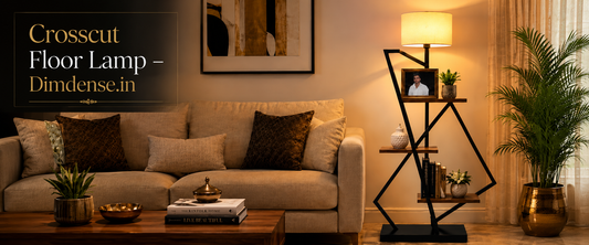 crosscut metal floor lamp