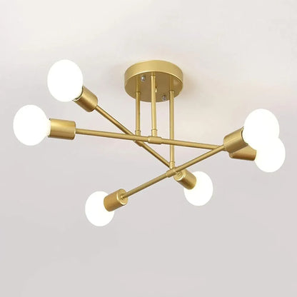 6-Light Ceiling Light for Living Room, Modern Metal Chandelier Light Fixture, Pendant Lights