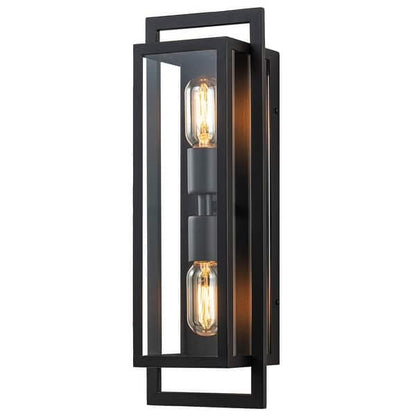 Modern Porch Light Wall Mount Exterior Wall Lamp with Clear Glass Wall Sconce