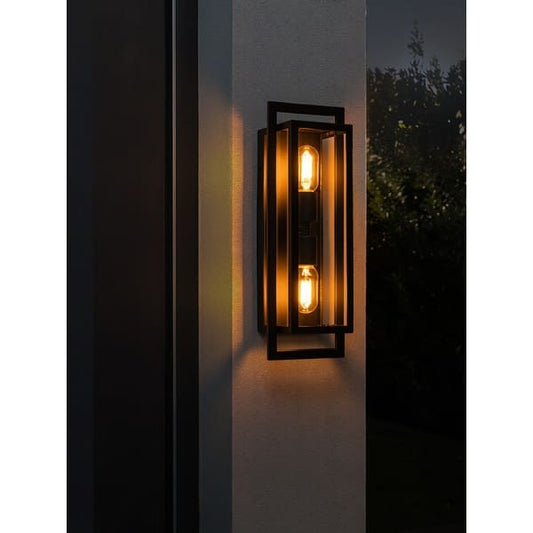 Modern Porch Light Wall Mount Exterior Wall Lamp with Clear Glass Wall Sconce