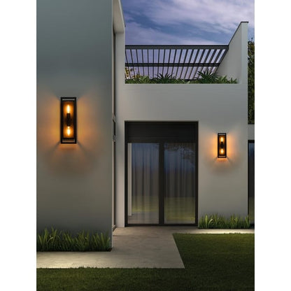 Modern Porch Light Wall Mount Exterior Wall Lamp with Clear Glass Wall Sconce