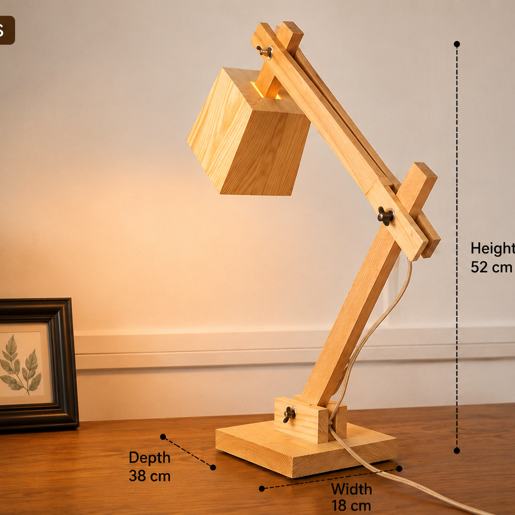 Adjustable Wooden Desk study Lamp