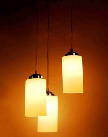 LED Compatible Pendant Ceiling Lamp Hanging Light of 3 Decorative Lamp Shade in One Round Fitting