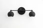 Mid Century Vanity - Multi Light - Black Vanity -2 Dome - Bathroom Lighting