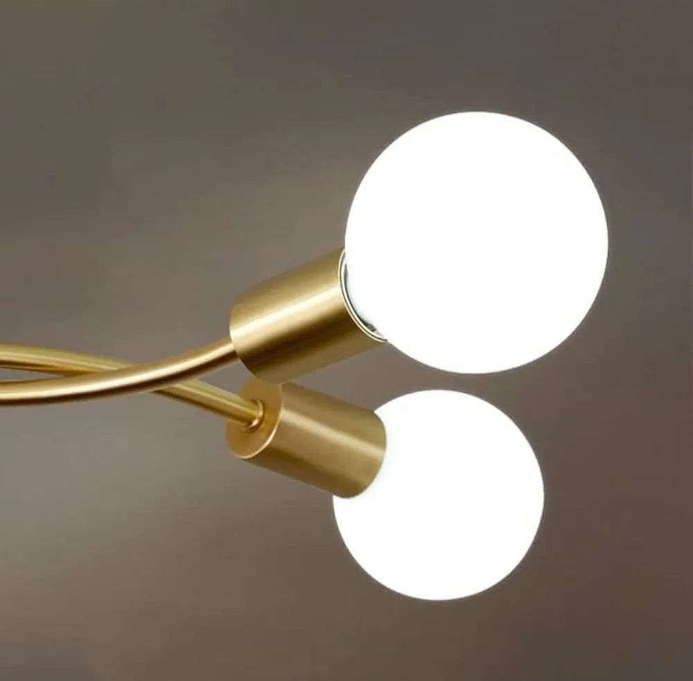 6- Light Sputnik Sphere Chandelier Ceiling Light Lamp Brass Antique Finish Color