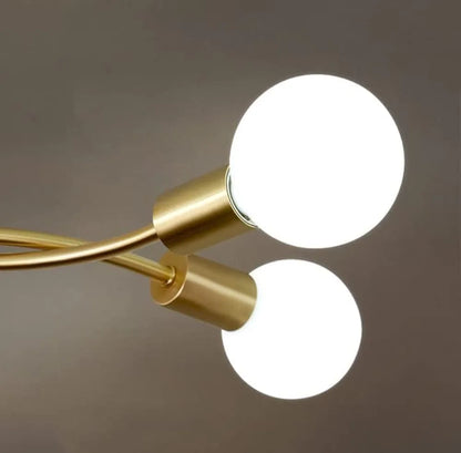 6- Light Sputnik Sphere Chandelier Ceiling Light Lamp Brass Antique Finish Color