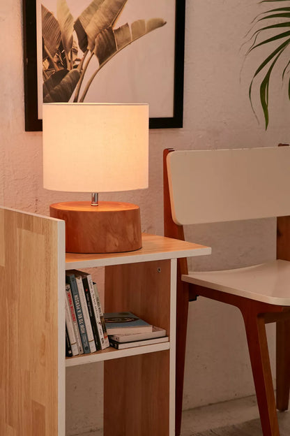 Tristin Round Wooden Table & Desk Lamp