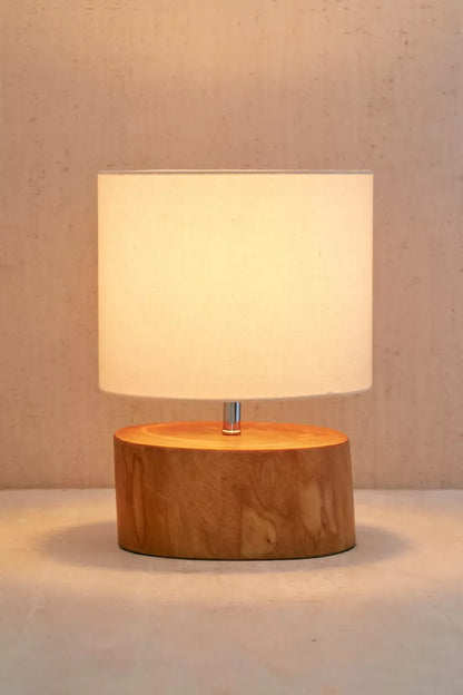 Tristin Round Wooden Table & Desk Lamp