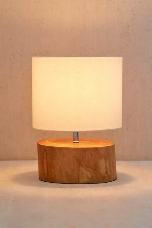 Tristin Round Wooden Table & Desk Lamp