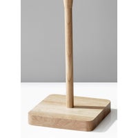 Wood and Natural Fiber Woven Floor Lamp