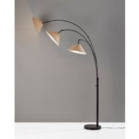 Metal 3 Light Cone Shade Adjustable Arc Floor Lamp