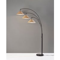 Metal 3 Light Cone Shade Adjustable Arc Floor Lamp