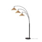Metal 3 Light Cone Shade Adjustable Arc Floor Lamp