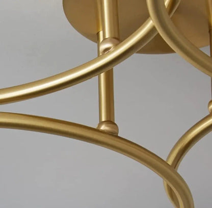 6- Light Sputnik Sphere Chandelier Ceiling Light Lamp Brass Antique Finish Color