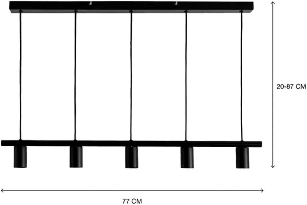 5 Light Diner Ceiling Fitting Black