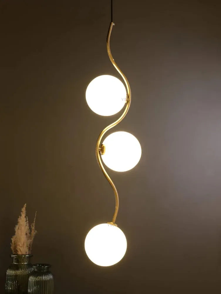 Snake Desigine Three Glass Hanging Light For Living Room Hotel Decoration