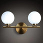 Contemporary Twin Globe Light Milky White Globe Glass Shade Wall Light Vanity Light In Gold