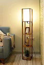 Metal LED Floor Lamp With Three Shelf Storage