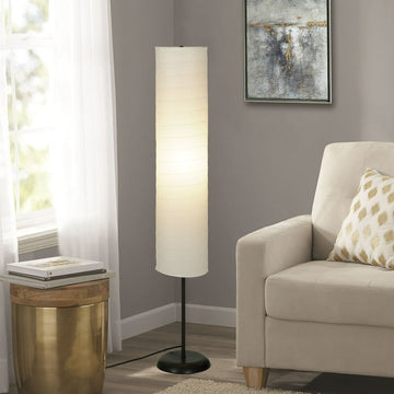 Bohemian Collapsible Floor Lamp, with Ricepaper Ivory Shade