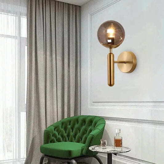 Modern Glass Globe Wall Sconce