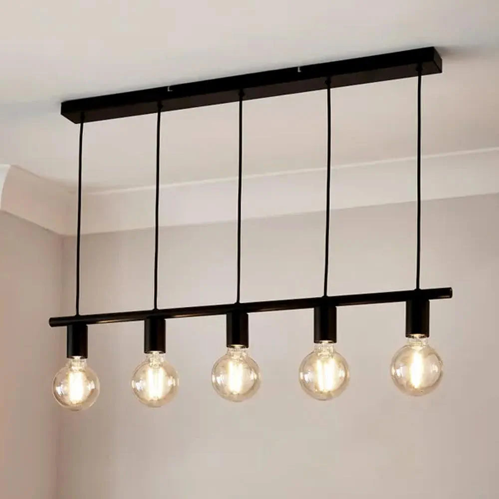 5 Light Diner Ceiling Fitting Black