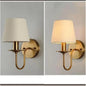 LED Fabric Lampshade Wall Lamp E27 Bulb Bedroom Wall Sconce L
