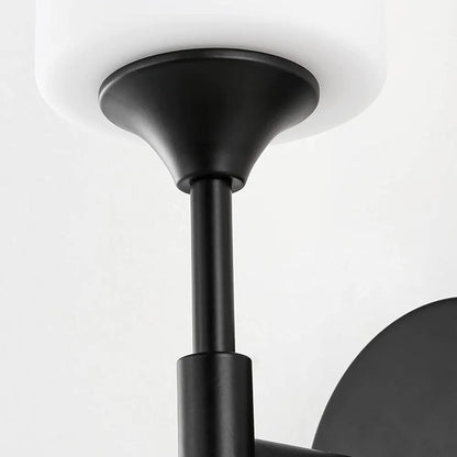 Set of 2 Wall Sconce, Bathroom Vanity Light with Glass, Wall Fixture Matte Black Finish