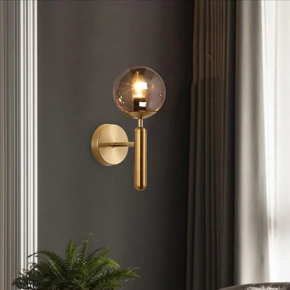 Modern Glass Globe Wall Sconce