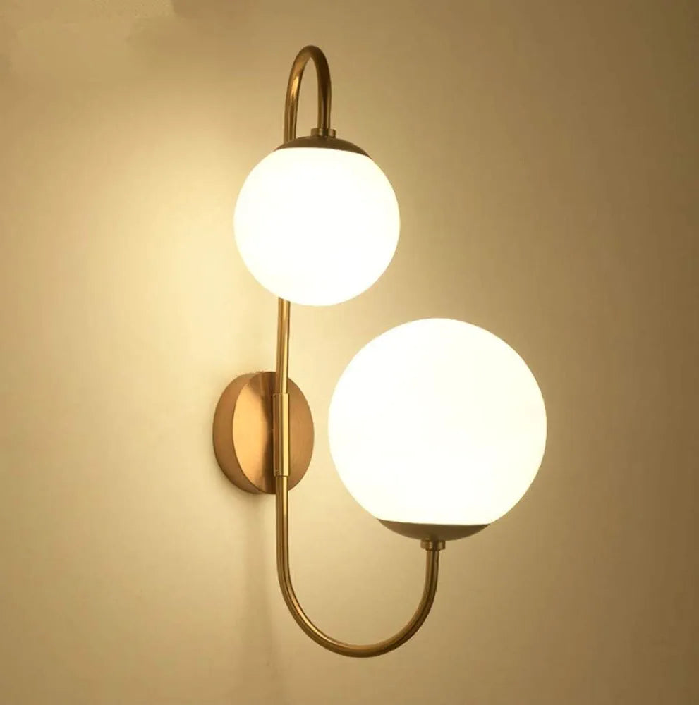 Golden Metal & Glass Up Down Wall Light