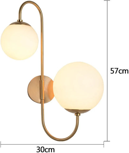 Golden Metal & Glass Up Down Wall Light