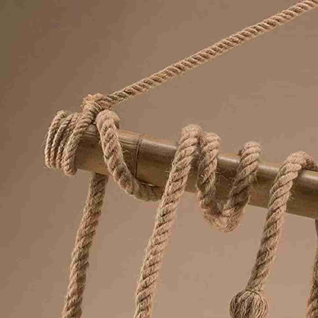 Hemp Rope Bamboo 6 Light Vintage Hanging Lamp Pendant Light