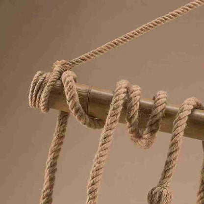 Hemp Rope Bamboo 6 Light Vintage Hanging Lamp Pendant Light