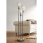 3 Lights 70" Black-Bronze Glass Seeded Glass Floor Lamp