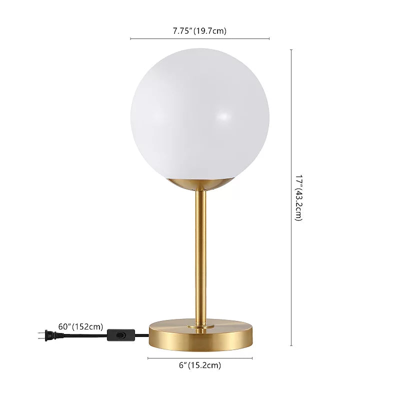 Mid Century Globe Table Lamp Modern Brass Gold Night Lamp