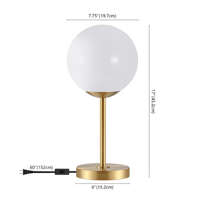 Mid Century Globe Table Lamp Modern Brass Gold Night Lamp
