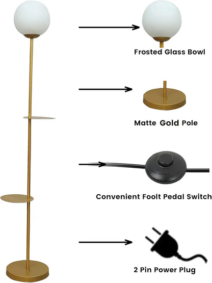 Contemporary Duo Shelf Metal Floor Lamp