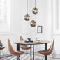 3 Lamp Cluster Smoke Black Glass Ceiling Hanging Light