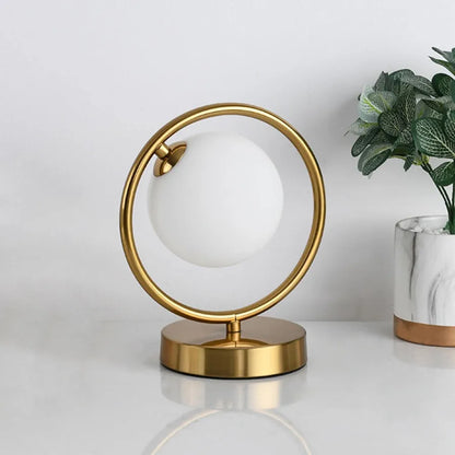 Unique Gold Plated Table Lamp With Moon Light