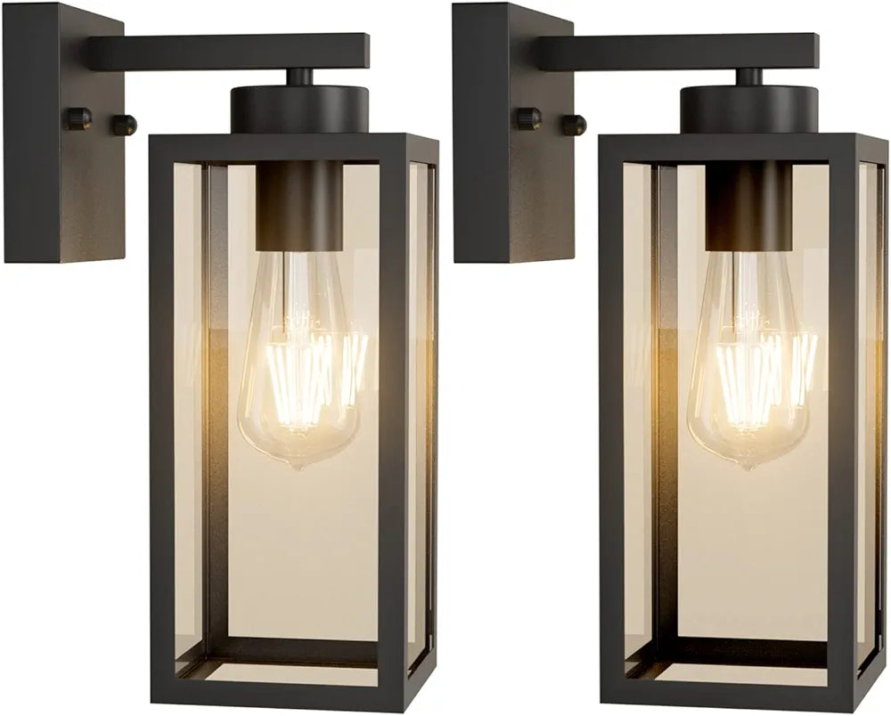 1 -Light 13.5-in H Matte Black Hardwired Outdoor Wall Light