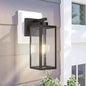 1 -Light 13.5-in H Matte Black Hardwired Outdoor Wall Light