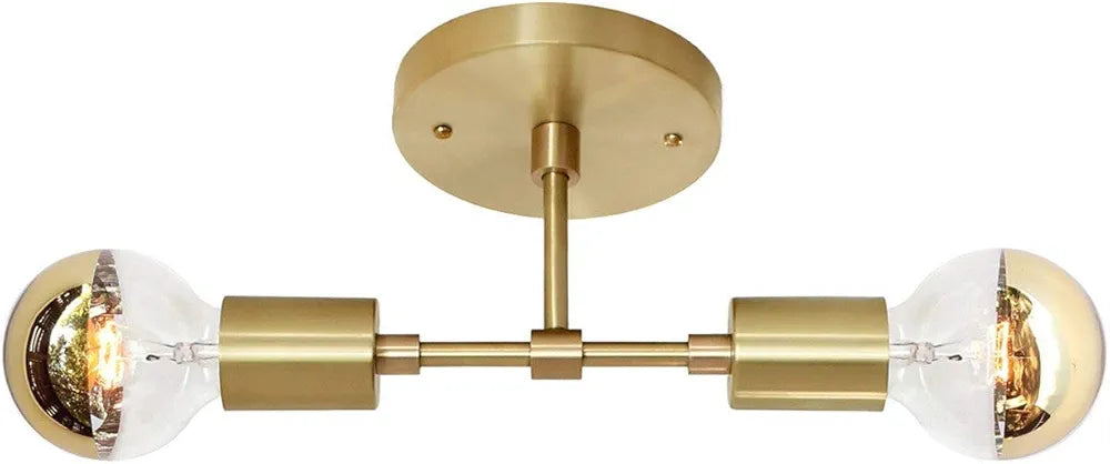 2 Light LED Wall Sconce With Golden Finish