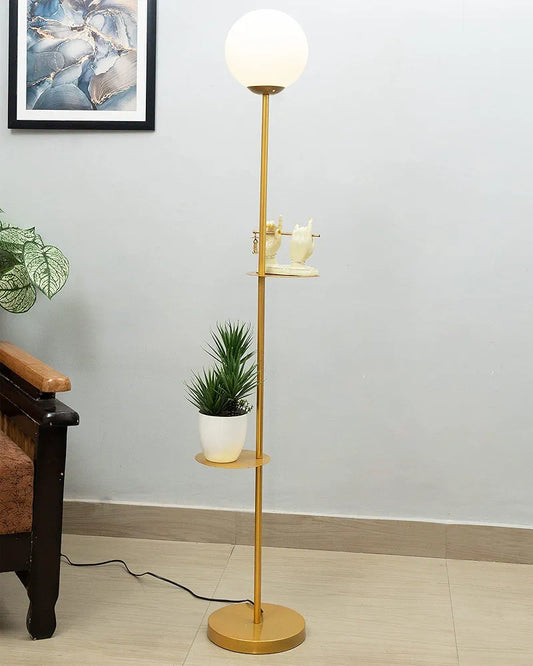 Contemporary Duo Shelf Metal Floor Lamp