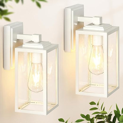2 Pack Outdoor Light Fixture Wall Lighting Lantern Anti-Rust Porch Lights